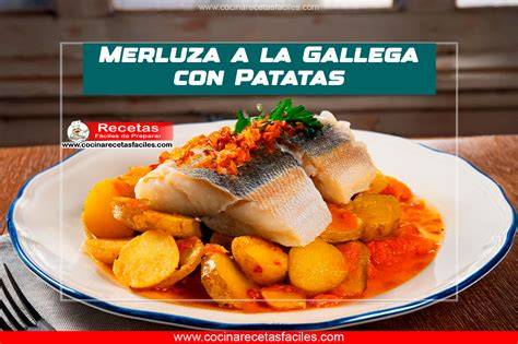 Plato de merluza a la gallega con patatas y ajada