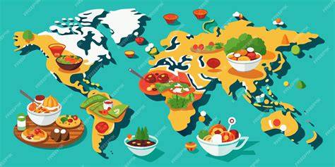 Mapa mundial de comida callejera destacada