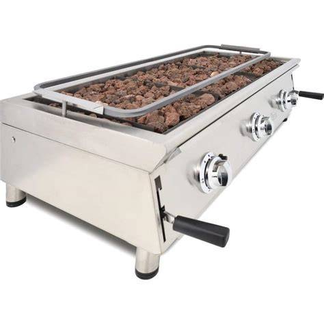 Parrilla profesional de piedra volcánica a gas