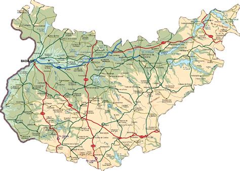 Mapa de Olivenza, destacando su ubicación en la provincia de Badajoz