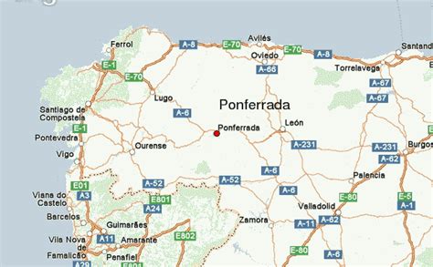 Mapa de Ponferrada destacando la ubicación de La Torre de Pizza