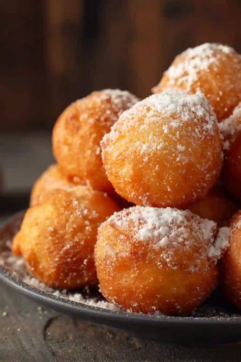 Buñuelos de viento espolvoreados con azúcar