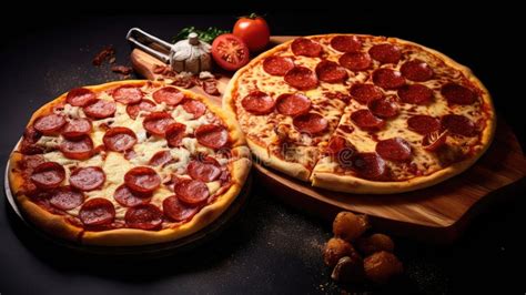 Ilustración de dos pizzas