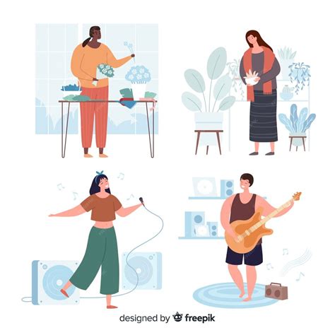 Personas disfrutando de varios hobbies