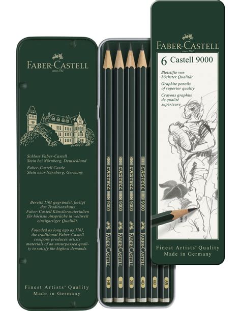 Lápices de grafito Faber-Castell Castell 9000