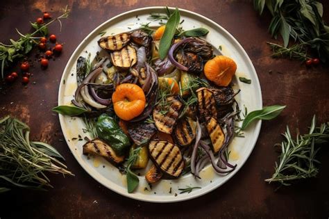 Plato con variedad de verduras asadas