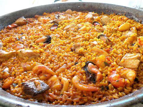 Arroz del senyoret en una paella