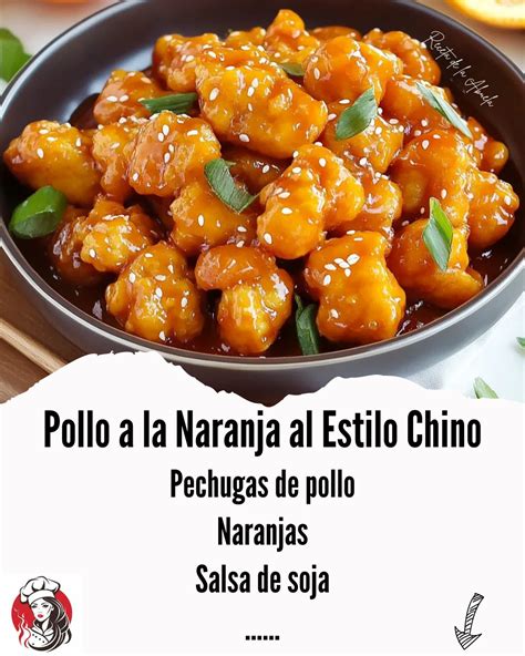 Ingredientes para el pollo a la naranja: pollo, naranjas, salsa de soja, ajo, jengibre, fécula de maíz