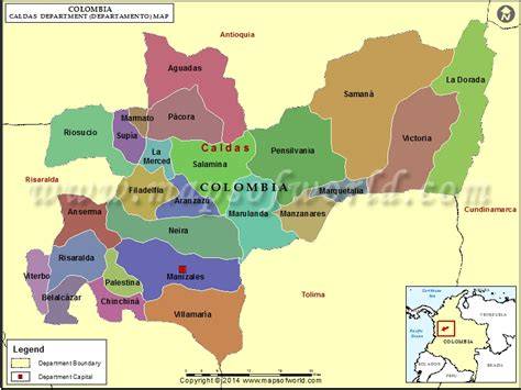 Mapa de Caldas, Colombia