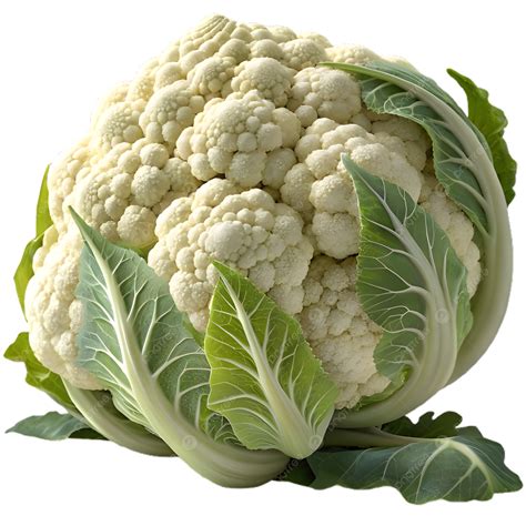 Coliflor fresca con hojas verdes