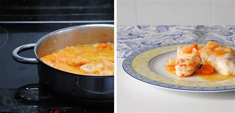 Filetes de merluza con salsa de zanahoria