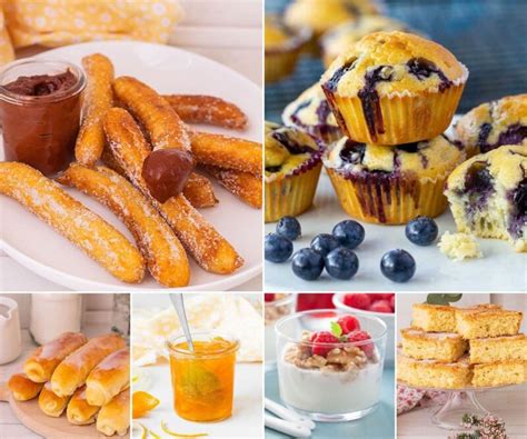 Variedad de postres y meriendas