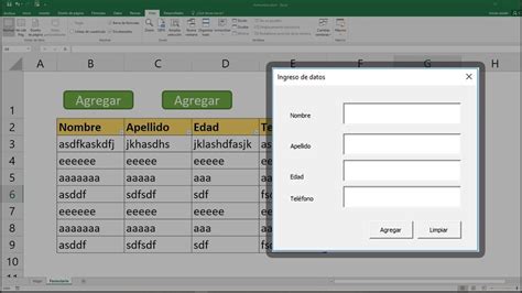 Tipos de formularios en Excel