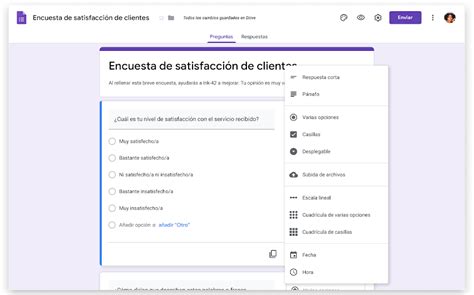 Ejemplo de formulario creado con Google Forms