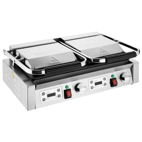 Parrilla de contacto doble con termostatos independientes