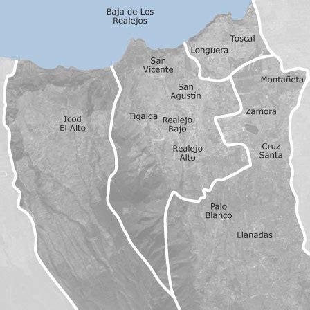 Mapa de Los Realejos y sus principales vías de comunicación
