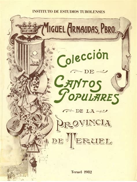 Partitura del Cancionero popular de la provincia de Teruel de Miguel Arnaudas