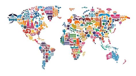 Mapa mundial con diferentes tradiciones de cumpleaños