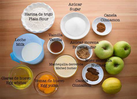 Ingredientes para tarta de manzana