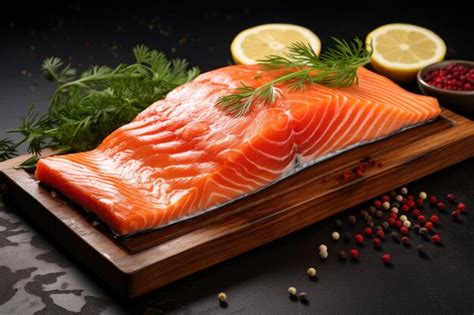 Salmón fresco y champiñones crudos