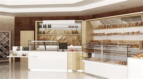 Interior de Panadería La Deliciosa con mostrador de madera