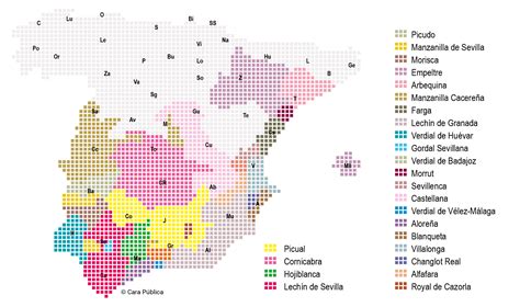 Mapa de las variedades de morcilla en España