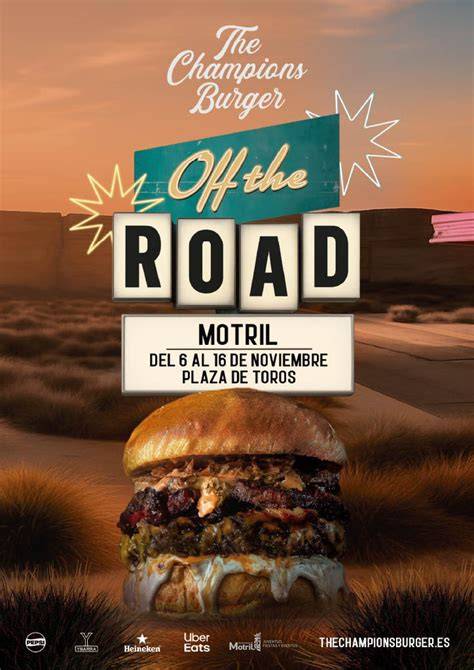 Cartel promocional de The Champions Burger en Motril