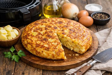 Tortilla de patatas recién hecha y muy jugosa