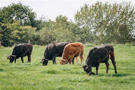 Vacas pastando libremente en un prado vasco