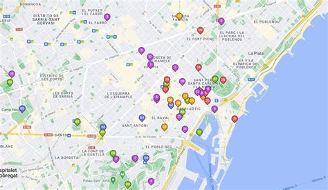 Mapa de Barcelona con puntos de las nuevas tiendas Levaduramadre