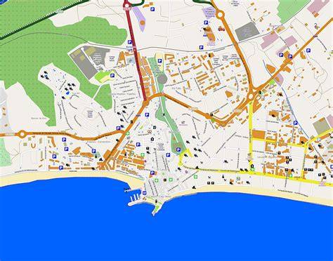 Mapa de Benidorm con la ubicación de la Casa Grande Crepería Francesa y otros restaurantes recomendados