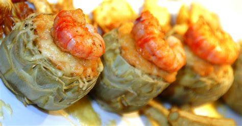 Imagen de alcachofas rellenas de gambas