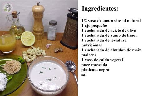 ingredientes para salsa de anacardos