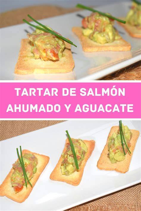 Canapé de salmón ahumado con aguacate