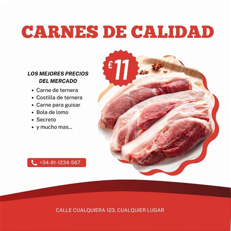 Ejemplo de anuncio de carne asada en Meta Ads