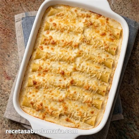 Canelones de pollo gratinados al horno