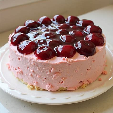 Pastel de queso cremoso con cerezas