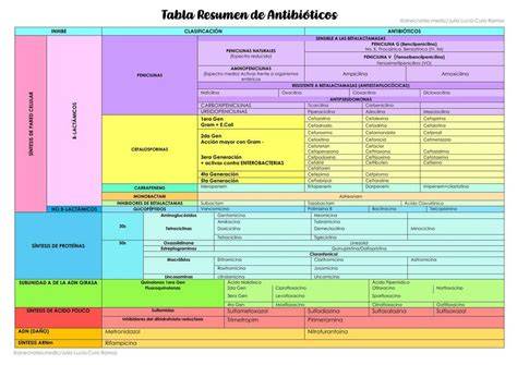 Tabla con antibióticos comunes para inyección en cerdos