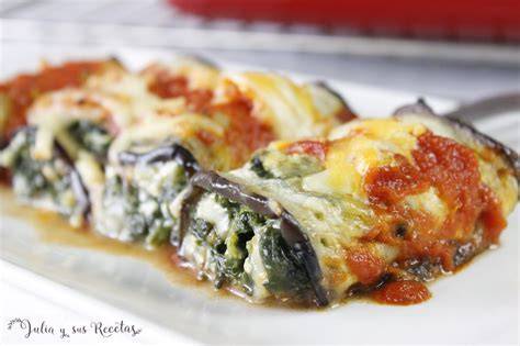 Canelones de berenjena horneados