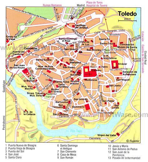 Mapa de Toledo con puntos de interés gastronómico