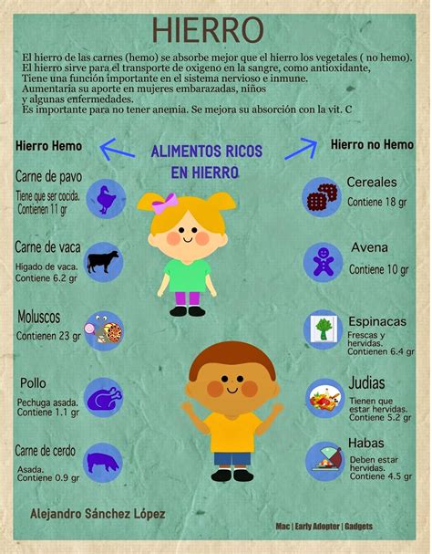 Infografía sobre los beneficios del hierro en la dieta