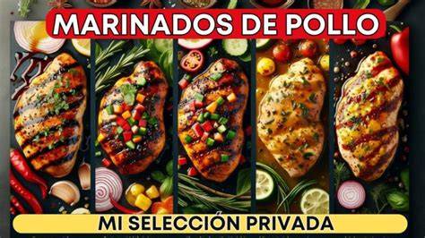 Variedad de marinados para pollo