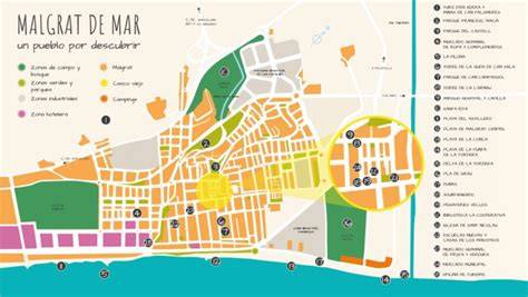 Mapa de Malgrat de Mar con restaurantes recomendados