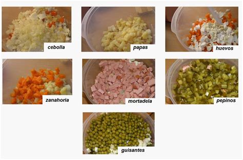 Ingredientes para ensalada rusa