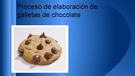 Proceso de elaboración de galletas de chocolate