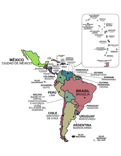 Mapa de Latinoamérica con regiones donde la mojarra frita es popular