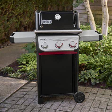 Barbacoa Weber Spirit E-325 Negra mostrando armario para bombona