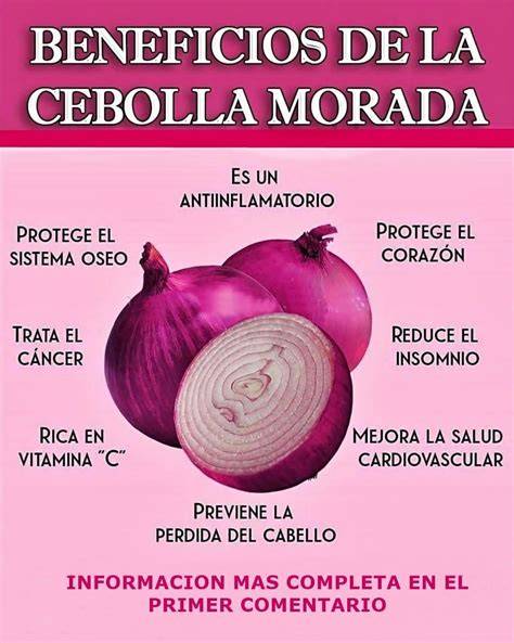 Ilustración de los beneficios para la salud de la cebolla morada