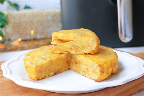 Freidora de aire con tortilla de patatas