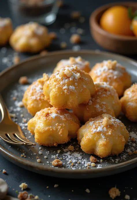 Bolas de masa cubiertas de pan rallado panko